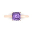 thumbnail image 1 of 1.5 ctw Solitaire Anniversary Ring for Women | Asscher Cut Simulated Alexandrite | Hyperallergenic Solid 18K Rose Gold, 1 of 5