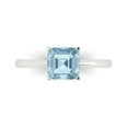 thumbnail image 1 of Clara Pucci 14K White Gold Solid Gold Blue Solitaire Anniversary Ring for Women - 1.5 cttw Asscher Cut, 1 of 8