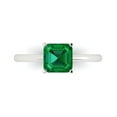 thumbnail image 1 of Clara Pucci 14K White Gold 1.5ct Emerald Solitaire Ring for Women, 1 of 8