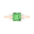 thumbnail image 1 of 1.5 ct Asscher Cut Simulated Green Diamond Solitaire 14K Rose Gold Womens Engagement Ring, 1 of 5