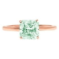 thumbnail image 1 of 1.5 ct Asscher Cut Simulated Green Diamond Solitaire 18K Rose Gold Womens Engagement Ring, 1 of 3