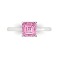thumbnail image 1 of 1.5 ct Asscher Cut Simulated Pink Diamond Solitaire Engagement Ring for Women in 18K White Gold, 1 of 5