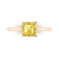 thumbnail image 1 of 1.5 ct Asscher Cut Simulated Yellow Diamond Solitaire 18K Rose Gold Womens Engagement Ring, 1 of 5