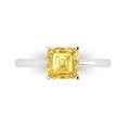 thumbnail image 1 of 1.5 ct Asscher Cut Simulated Yellow Diamond Solitaire 18K White Gold Womens Engagement Ring, 1 of 5