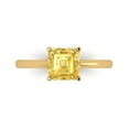 thumbnail image 1 of 1.5 ct Asscher Cut Simulated Yellow Diamond Solitaire 18K Yellow Gold Womens Engagement Ring, 1 of 5