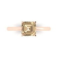thumbnail image 1 of 1.5 ct Asscher Cut Yellow Moissanite Solitaire Engagement Ring for Women in 18K Rose Gold, 1 of 5