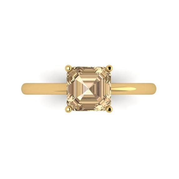 Solitaire Engagement Ring for Women - 1.5ct Yellow Moissanite in 14K Yellow Gold Promise Ring