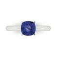 thumbnail image 1 of Solitaire Engagement Ring for Women - 1.5ct Simulated Tanzanite in 18K White Gold Promise Ring, 1 of 6