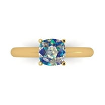 Solitaire Engagement Ring for Women - 1.5ct Blue Moissanite in 18K Yellow Gold Promise Ring