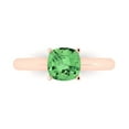 thumbnail image 1 of Solitaire Engagement Ring for Women - 1.5ct Simulated Green Diamond in 14K Rose Gold Promise Ring, 1 of 6