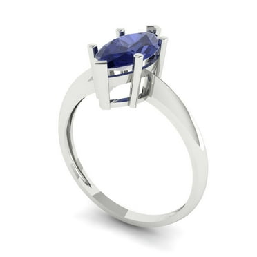 1.5 ct Brilliant Marquise Cut VVS1 Tanzanite 14k White Solid Gold Solitaire Wedding Bridal Anniversary Engagement Ring size 11
