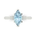 thumbnail image 1 of Solitaire Engagement Ring for Women - 1.5ct Natural Sky Blue Topaz in 14K White Gold Promise Ring, 1 of 7