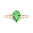 thumbnail image 1 of Solitaire Engagement Ring for Women - 1.5ct Simulated Green Diamond in 14K Rose Gold Promise Ring, 1 of 7