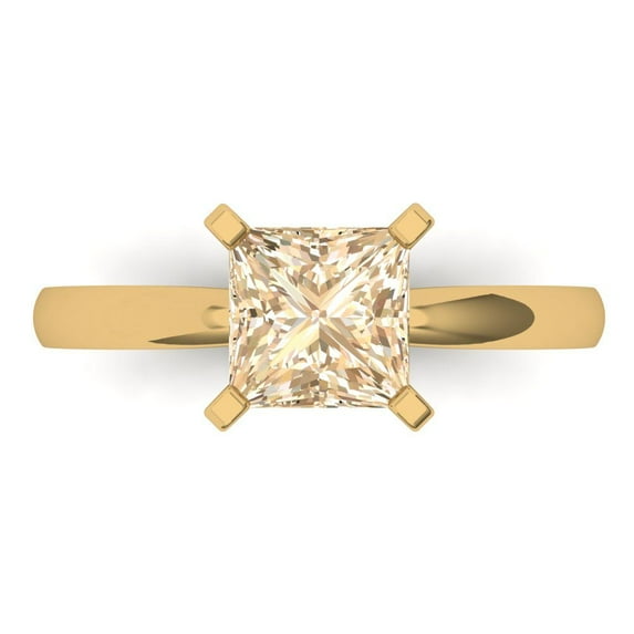 Solitaire Engagement Ring for Women - 1.5ct Natural Morganite in 14K Yellow Gold Promise Ring