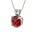 thumbnail image 1 of 1.5 ct Brilliant Round Cut Solitaire Natural Garnet 14k White Solid Gold Everyday Affordable Designer Necklace Pendant with 18" Chain, 1 of 6