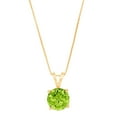 thumbnail image 1 of 1.5 ct Brilliant Round Cut Solitaire Natural Peridot 18K Yellow Gold Pendant with 18" Chain, 1 of 4