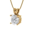 thumbnail image 1 of 1.5 ct Brilliant Round Cut Solitaire Zircon 14k Yellow Solid Gold Everyday Affordable Designer Necklace Pendant with 18" Chain, 1 of 6