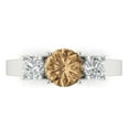 thumbnail image 1 of Three-Stone Engagement Ring for Women - 1.5ct Simulated Champagne Diamond in 14K White Gold Promise Ring, 1 of 6