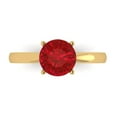 thumbnail image 1 of Solitaire Engagement Ring for Women - 1.5ct Simulated Ruby in 14K Yellow Gold Promise Ring, 1 of 8