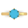 thumbnail image 1 of Solitaire Engagement Ring for Women - 1.5ct Simulated Turquoise in 14K Yellow Gold Promise Ring, 1 of 8