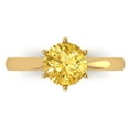 thumbnail image 1 of Solitaire Engagement Ring for Women - 1.5ct Simulated Yellow Diamond in 14K Yellow Gold Promise Ring, 1 of 6