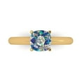 thumbnail image 1 of 1.5 ct Cushion Cut Blue Moissanite Solitaire 14K Yellow Gold Womens Engagement Ring, 1 of 5