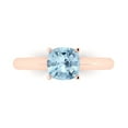 thumbnail image 1 of 1.5 ctw Solitaire Anniversary Ring for Women | Cushion Cut Natural Aquamarine | Hyperallergenic Solid 18K Rose Gold, 1 of 5