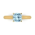 thumbnail image 1 of 1.5 ct Cushion Cut Natural Aquamarine Solitaire Engagement Ring for Women in 18K Yellow Gold, 1 of 5