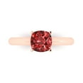 thumbnail image 1 of 1.5 ctw Solitaire Anniversary Ring for Women | Cushion Cut Natural Garnet | Hyperallergenic Solid 18K Rose Gold, 1 of 5