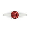 thumbnail image 1 of Clara Pucci 14K White Gold 1.5ct Garnet Solitaire Ring for Women, 1 of 7