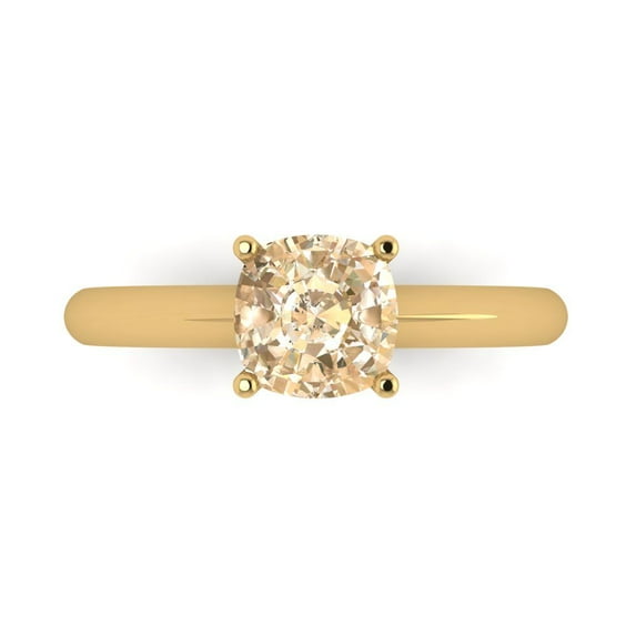 Solitaire Engagement Ring for Women - 1.5ct Natural Morganite in 14K Yellow Gold Promise Ring