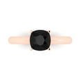 thumbnail image 1 of Clara Pucci 14K Rose Gold 1.5ct Onyx Solitaire Ring for Women, 1 of 7