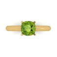 thumbnail image 1 of 1.5 ct Cushion Cut Natural Peridot Solitaire 18K Yellow Gold Womens Engagement Ring, 1 of 5