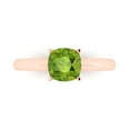 thumbnail image 1 of 1.5 ct Cushion Cut Natural Peridot Solitaire Engagement Ring for Women in 18K Rose Gold, 1 of 5