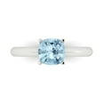 thumbnail image 1 of 1.5 ctw Solitaire Anniversary Ring for Women | Cushion Cut Natural Sky Blue Topaz | Hyperallergenic Solid 14K White Gold, 1 of 5