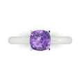 thumbnail image 1 of 1.5 ct Cushion Cut Simulated Alexandrite Solitaire 14K White Gold Womens Engagement Ring, 1 of 5