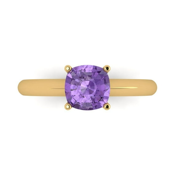 Clara Pucci 14K Yellow Gold 1.5ct Alexandrite Solitaire Ring for Women