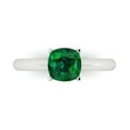 thumbnail image 1 of 1.5 ct Cushion Cut Simulated Emerald Solitaire 14K White Gold Womens Engagement Ring, 1 of 5
