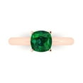 thumbnail image 1 of Clara Pucci 14K Rose Gold 1.5ct Emerald Solitaire Ring for Women, 1 of 7