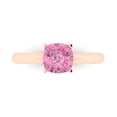 thumbnail image 1 of Clara Pucci 14K Rose Gold Solid Gold Pink Solitaire Anniversary Ring for Women - 1.5 cttw Cushion Cut, 1 of 7