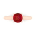 thumbnail image 1 of 1.5 ct Cushion Cut Simulated Pink Tourmaline Solitaire 18K Rose Gold Womens Engagement Ring, 1 of 5