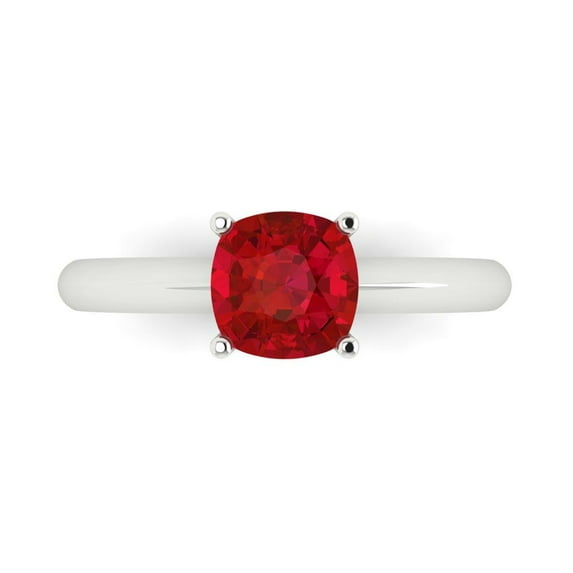 Clara Pucci 14K White Gold 1.5ct Tourmaline Solitaire Ring for Women