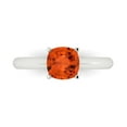 thumbnail image 1 of 1.5 ct Cushion Cut Simulated Red Diamond Solitaire Engagement Ring for Women in 18K White Gold, 1 of 5