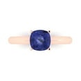 thumbnail image 1 of Clara Pucci 14K Rose Gold Solid Gold Tanzanite Solitaire Anniversary Ring for Women - 1.5 cttw Cushion Cut, 1 of 7