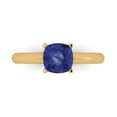 thumbnail image 1 of Solitaire Engagement Ring for Women - 1.5ct Simulated Tanzanite in 14K Yellow Gold Promise Ring, 1 of 5