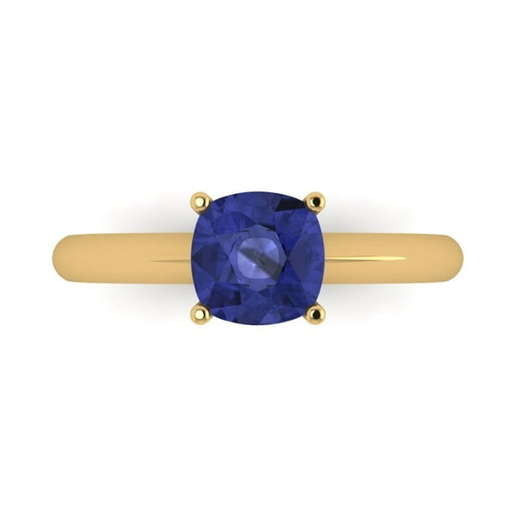 Clara Pucci 14K Yellow Gold 1.5ct Tanzanite Solitaire Ring for Women