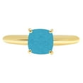 thumbnail image 1 of 1.5 ct Cushion Cut Simulated Turquoise Solitaire 14K Yellow Gold Womens Engagement Ring, 1 of 5