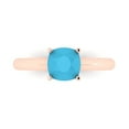 thumbnail image 1 of 1.5 ct Cushion Cut Simulated Turquoise Solitaire Engagement Ring for Women in 18K Rose Gold, 1 of 5