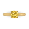 thumbnail image 1 of 1.5 ct Cushion Cut Simulated Yellow Diamond Solitaire 18K Yellow Gold Womens Engagement Ring, 1 of 5