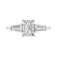thumbnail image 1 of Clara Pucci 14K White Gold Solid Gold Moissanite Three-Stone Anniversary Ring for Women - 1.5 cttw Emerald Cut, 1 of 8